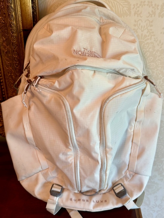 The North Face Handbags - The North Face Surge Luxe Backpack – White/Rose Gold | Originally $160 Retail